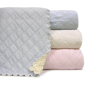 Nana's Single Face Quilted Plush Baby Blanket - Ivory