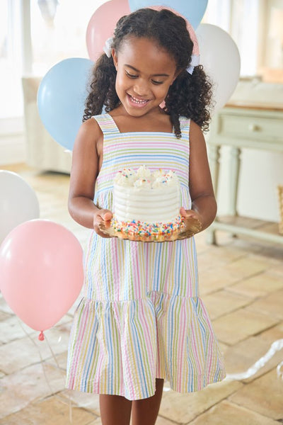 Georgia Dress - Rainbow Seersucker Stripe