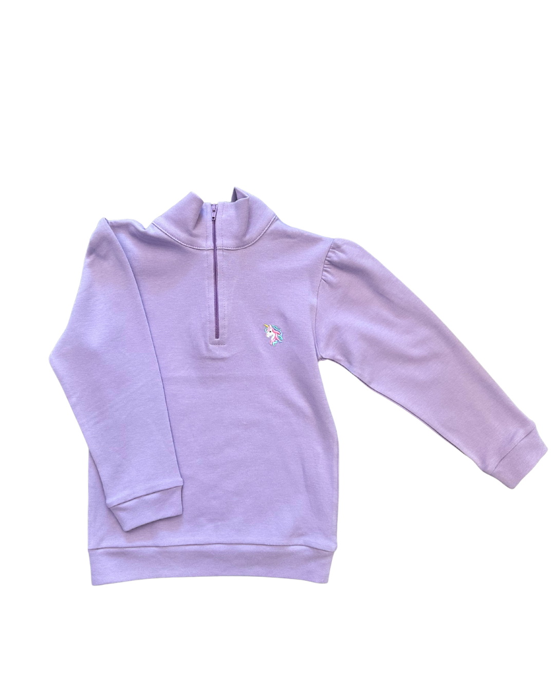 Lavender Quarter Zip w/ Unicorn Embroidery (2T)