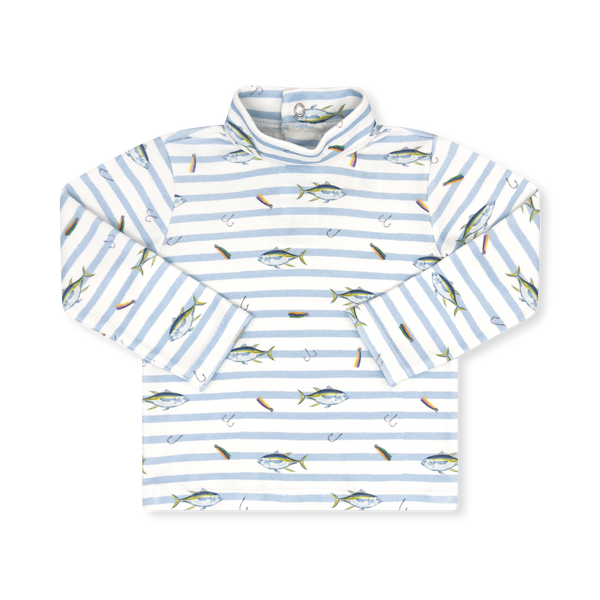 Fish Print Turtleneck