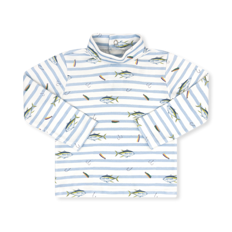 Fish Print Turtleneck