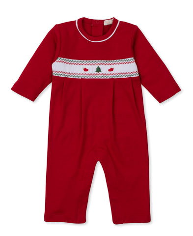 Red Christmas Smocked Playsuit