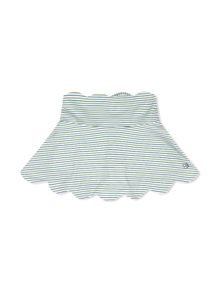 Zoe Scallop Skort - Green/Blue Stripe