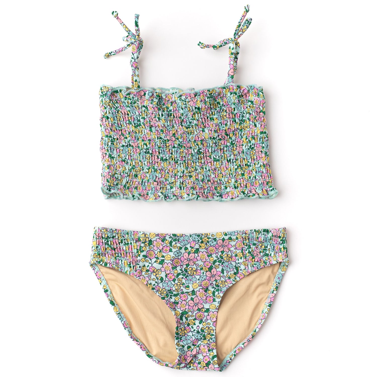 Smocked Bikini - Mint Ditsy Floral
