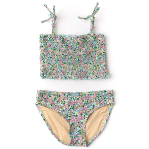 Smocked Bikini - Mint Ditsy Floral