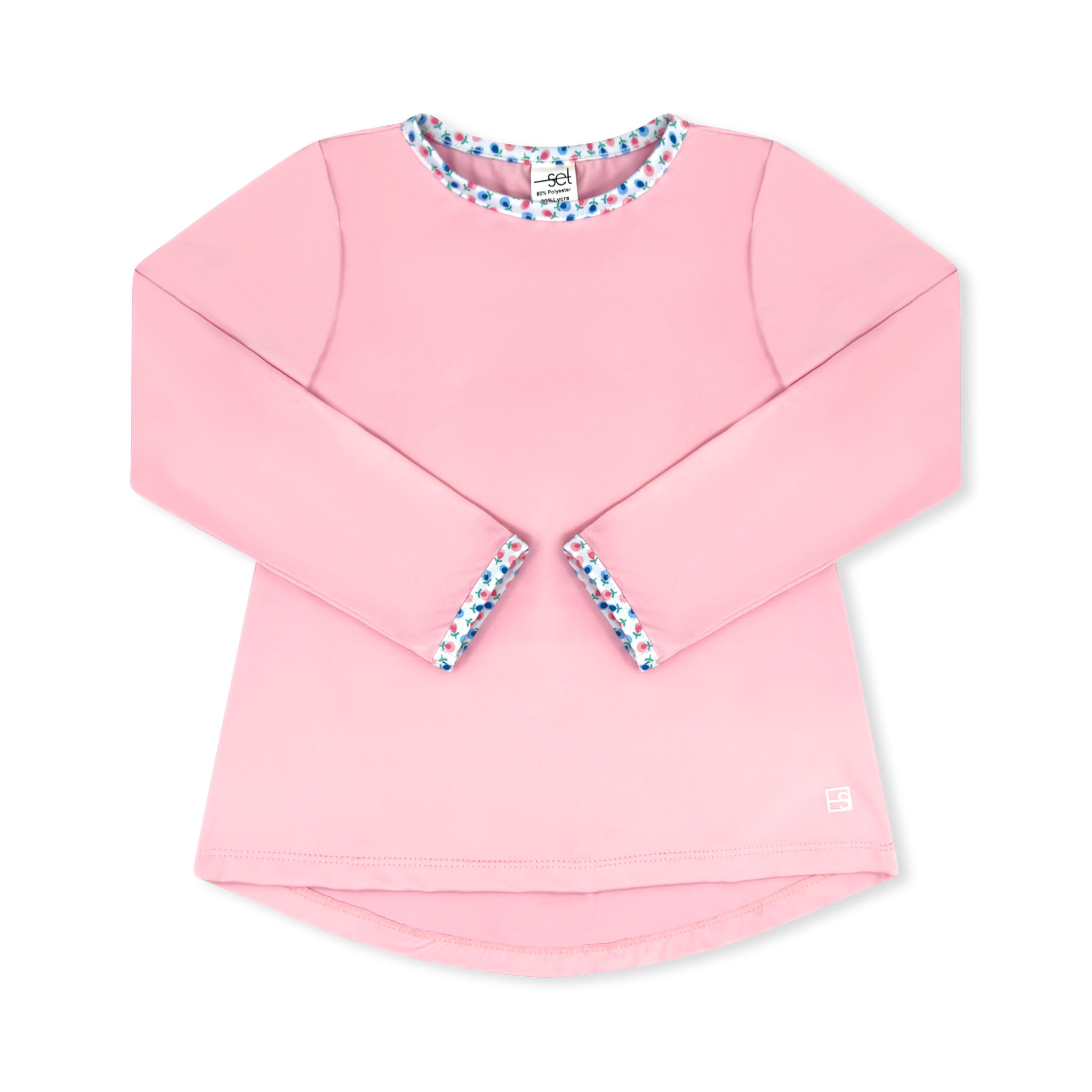 Taylor Pink L/S w/ Floral Trim