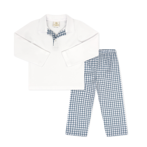 Parker Pant Set - Blue Stone Check