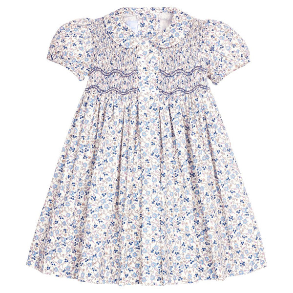 Smocked Bridget Dress - Wisteria Floral