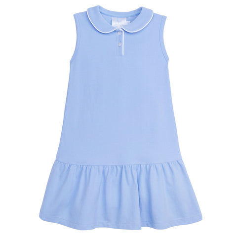 Sleeveless Polo Dress- Light Blue