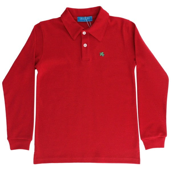Long Sleeve Polo - Red