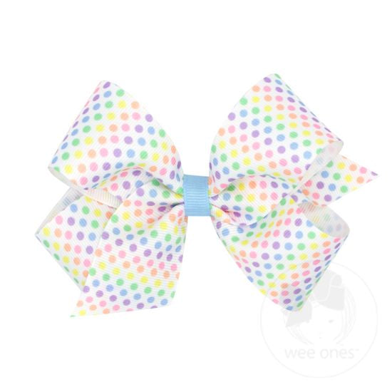 Medium Pastel Dot Print Bow