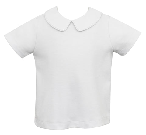 White Boys Shirt with White Piping