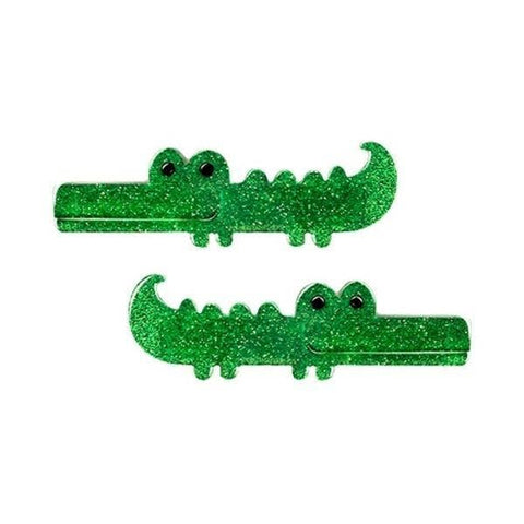 Alligator Glitter Green Clips