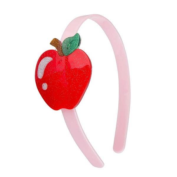 Glitter Red Apple on CLEAR Headband