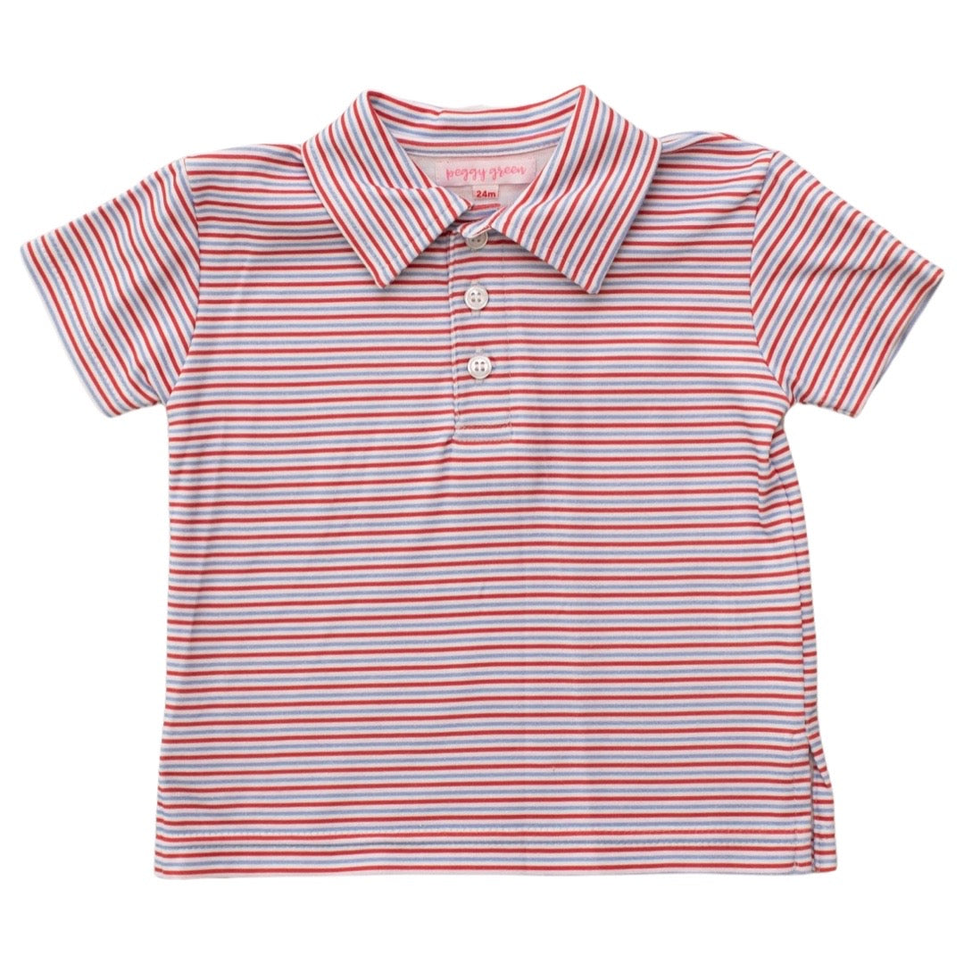 Short Sleeve Polo- Royal Blue and Red (6)