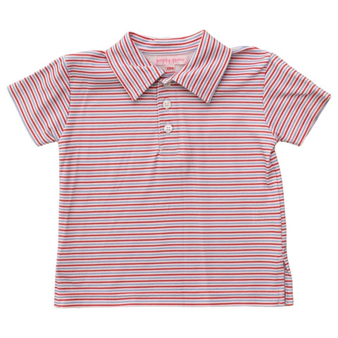 Short Sleeve Polo- Royal Blue and Red (8)