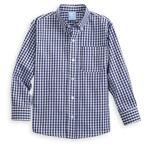 Soft Check Buttondown Shirt - Navy