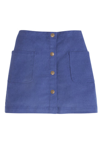 Emily Pocket Skirt- In Gray Blue Corduroy (7)