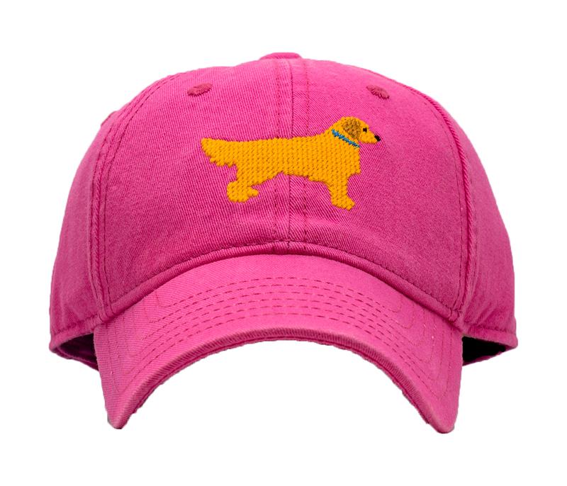 Kids Golden Retriever on Bright Pink Hat
