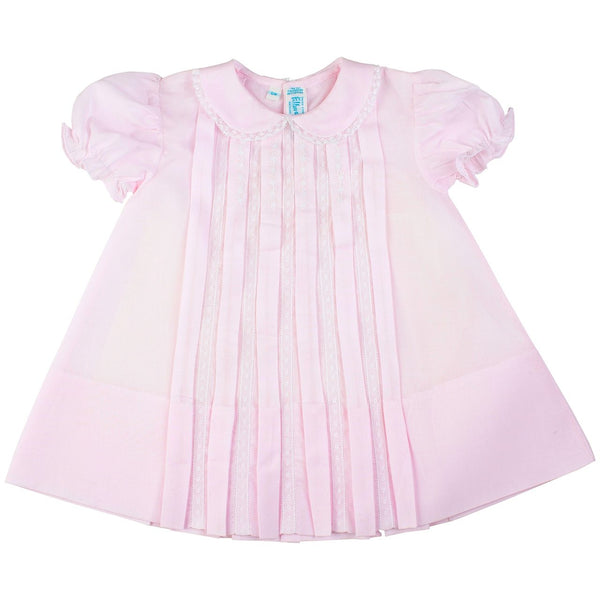 Lace Inlay Pleated  - Pink