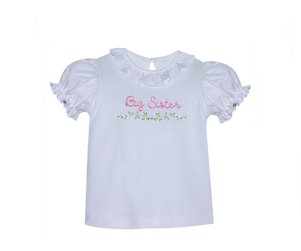 White Big Sister Puff Sleeve Shirt