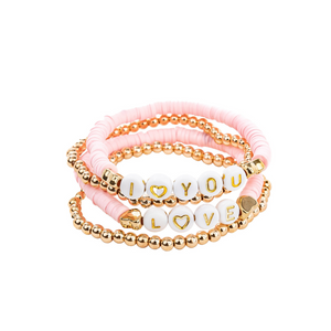 Pink Love Bracelet Set