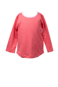 Athleisure Long Sleeve Scoop Hem Shirt - Flamingo (4)