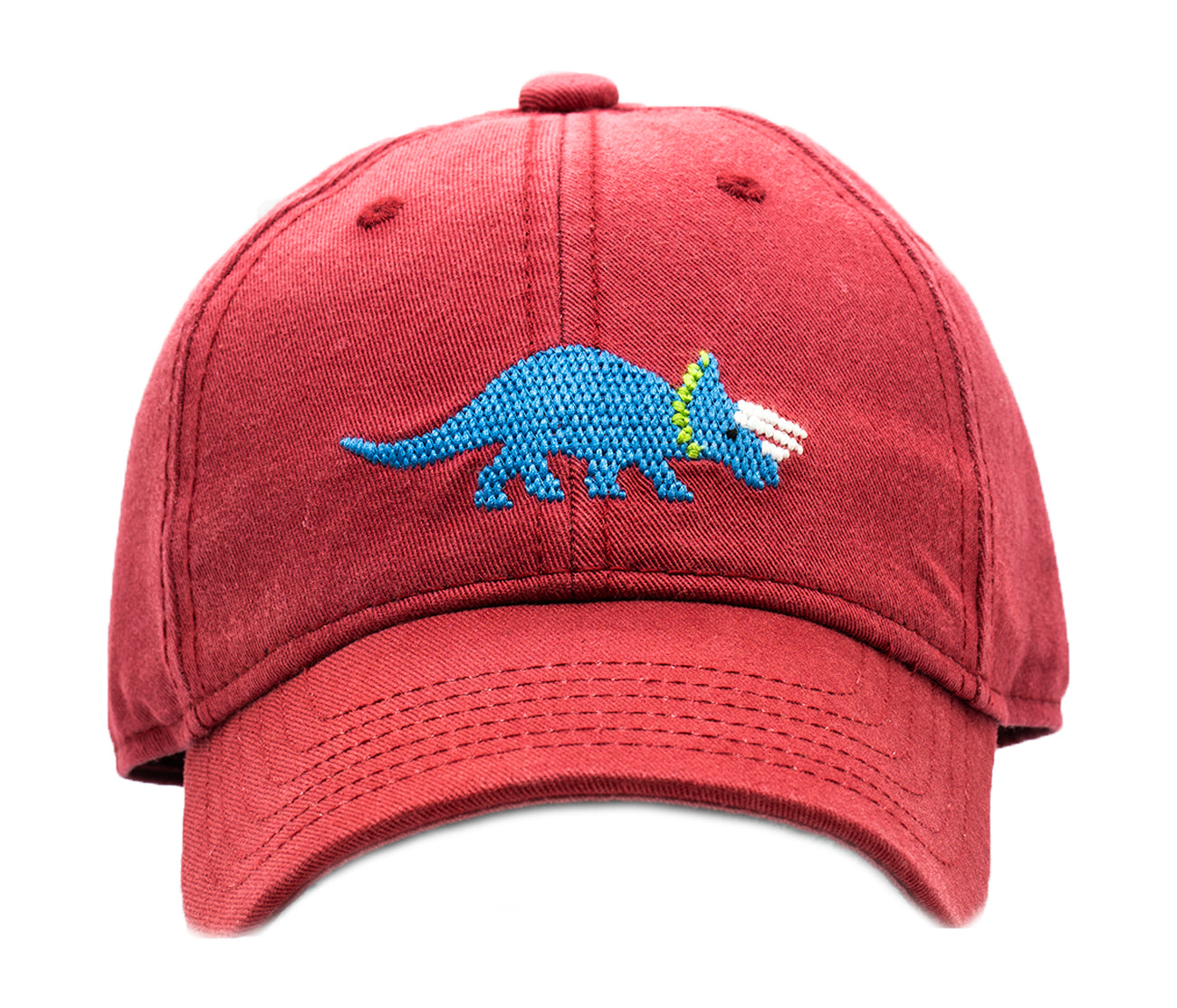 Triceratops on Weathered Red Kids Hat