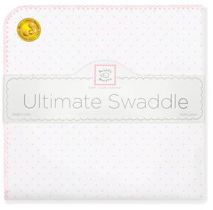 Ultimate Swaddle Blanket, Polka Dots, Pastel Pink