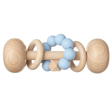 Wooden Rattle with Silicone Beads - Cloud