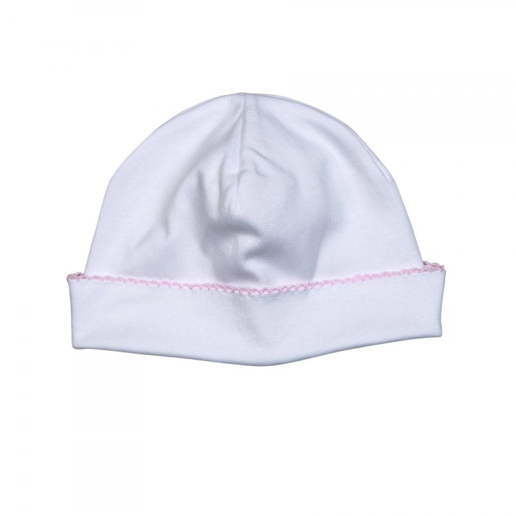 White Pima Hat w/ Pink Trim