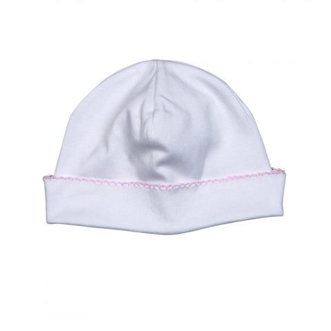 White Pima Hat w/ Pink Trim