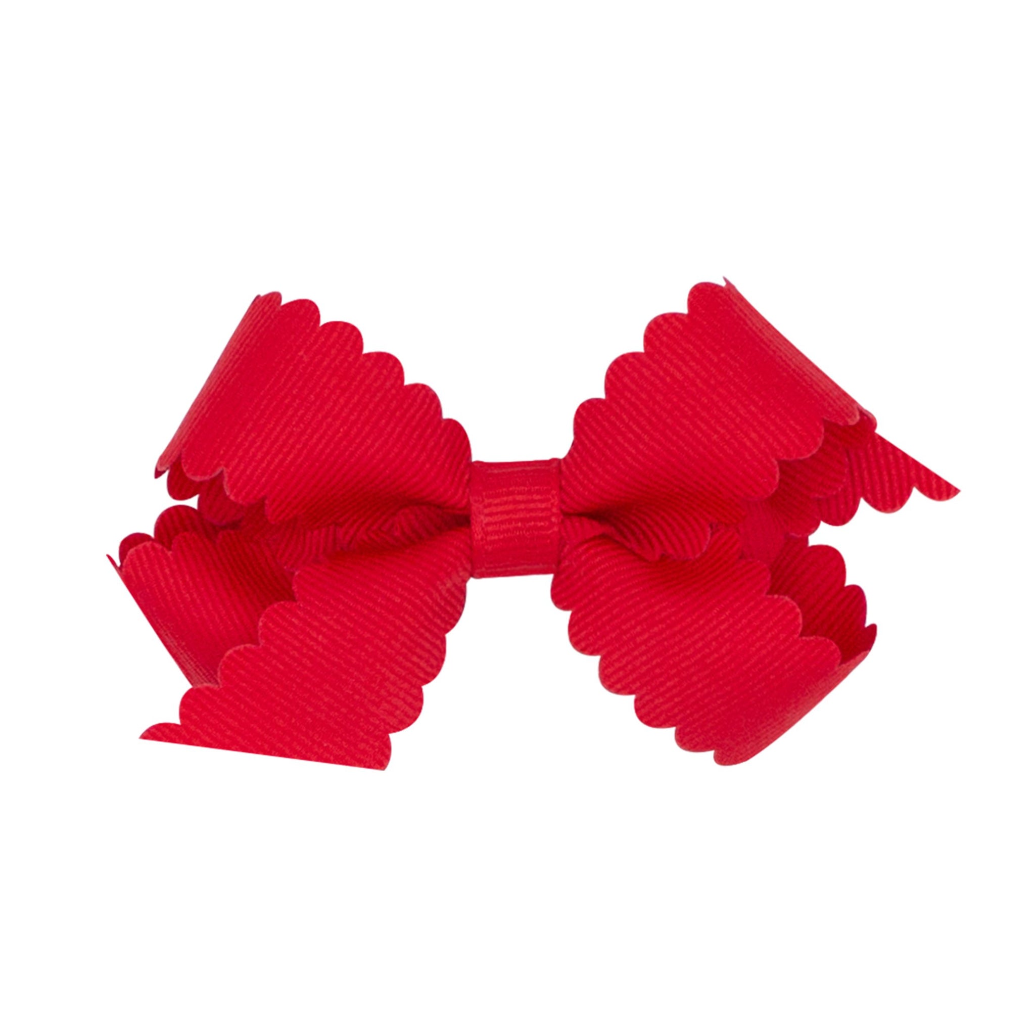 Mini Scallop Edge Bow - Red