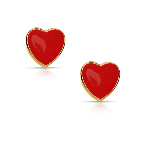 Heart Stud- Red