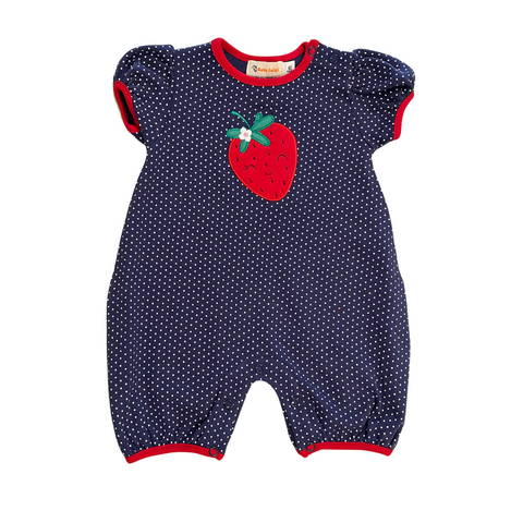 Navy Dot Bubble with Strawberry (6M)